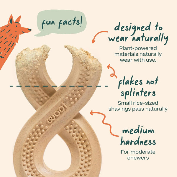 WOOF Honestchew Infinity Dog Chew Toy for Dogs under 25 Lbs | Plant-Based Materials, Easy-Grip Design, Splinter-Resistant, Durable Chew, Supports Dental Care4