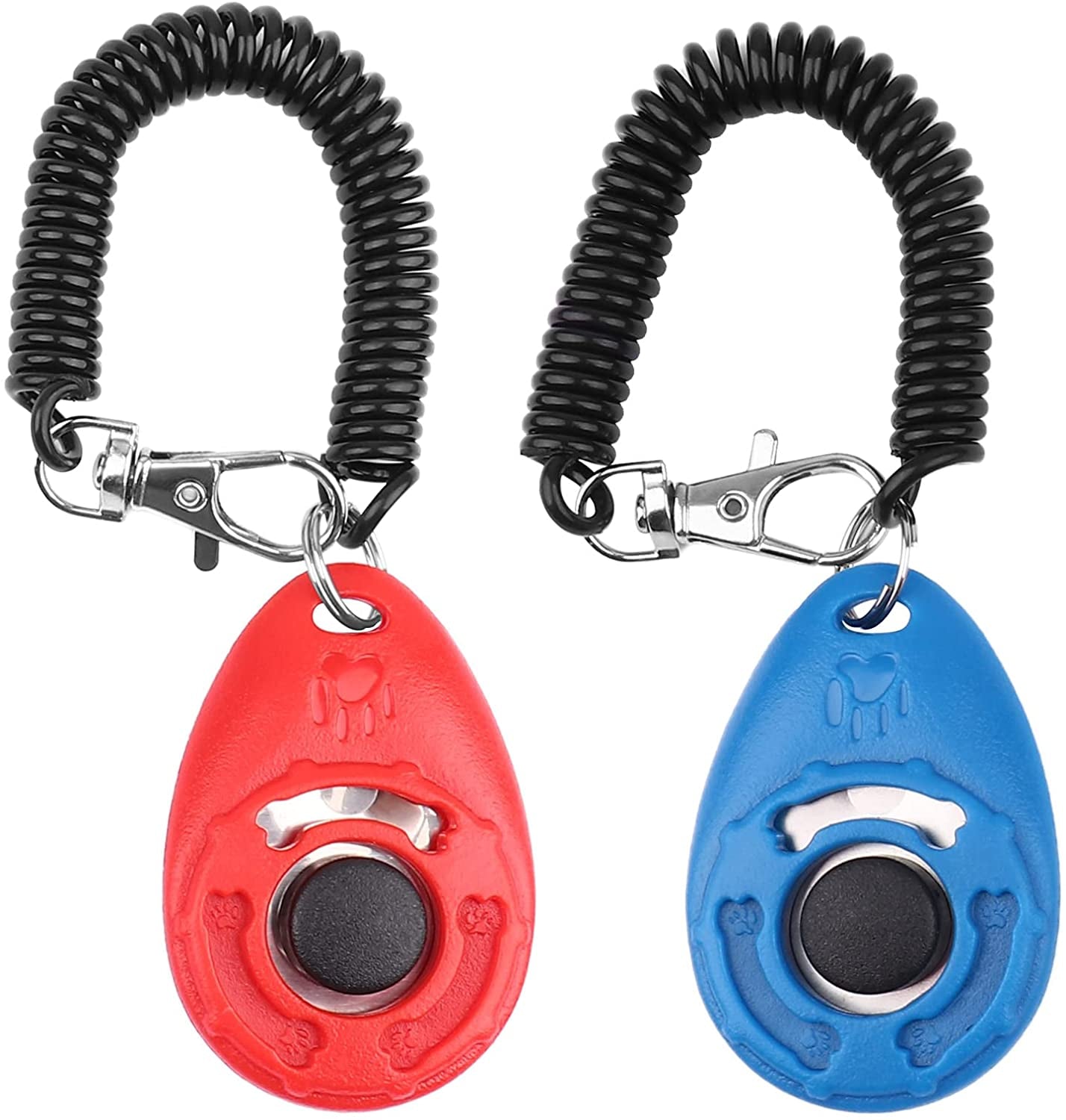 oyefly-dog-training-clicker-with-wrist-strap-durable-lightweight-easy-to-use-pet-training-clicker-for-cats-puppy-birds-horses-perfect-for-behavioral-training-2-pack-black-and-water-lake-blue