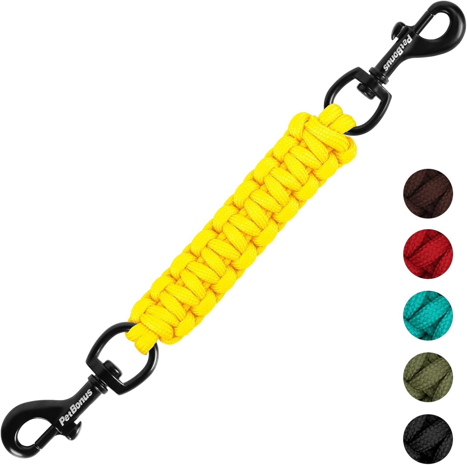 petbonus-dog-collar-safety-clip-handmade-prong-collar-to-harness-connector-dog-leash-backup-safety-strap-escape-proof-double-ended-clasp-lead-connector-for-pinch-collar-harness-black