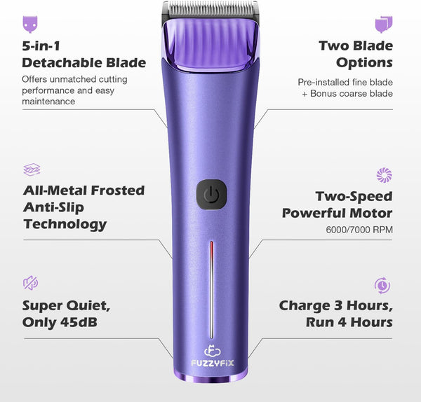 Professional Dog Grooming Clipper with 5-In-1 Replacement Blade | Adjustable Blade Cordless Pet Grooming Kit 2 Speed Trimmer Hair Shaver with Detachable Metal Combs Nova for Animal Horse2