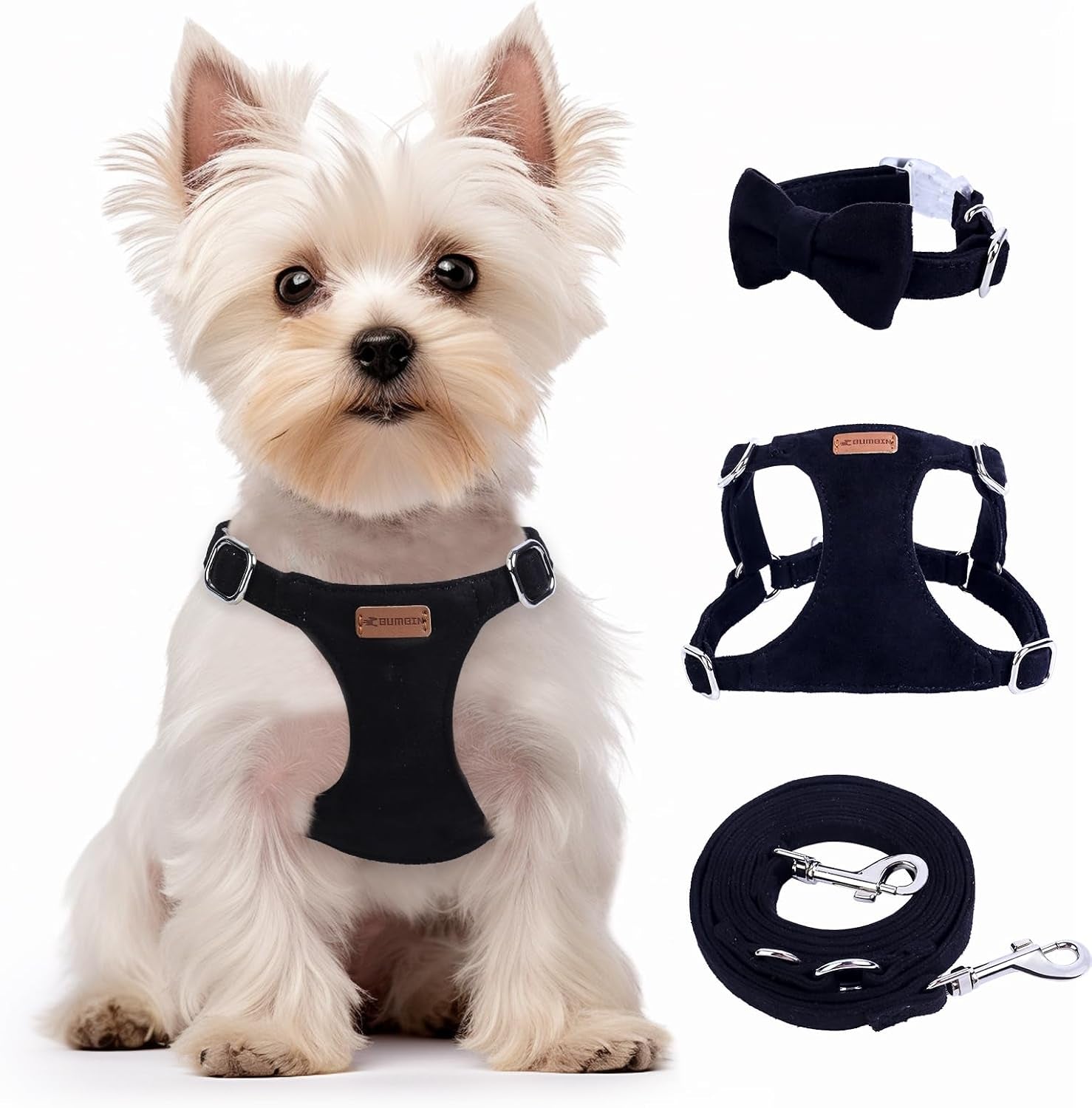dog-harness-and-leash-set-xxs-no-pull-adjustable-puppy-harness-with-multifunction-pink-dog-leash-and-dog-collar-soft-no-choke-escape-proof-pet-harness-vest-for-small-dogs-and-cats-pink-s