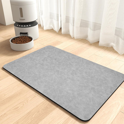 Montvoo-Absorbent Pet Feeding Mat-No Stains Pet Mat for Food and Water Bowl-Quick Dry Cat & Dog Food Mat Water Dispenser Mat-Pet Supplies Mat-Dog Water Bowl Mat for Messy Drinker,（Darkgrey,12"X19"）11