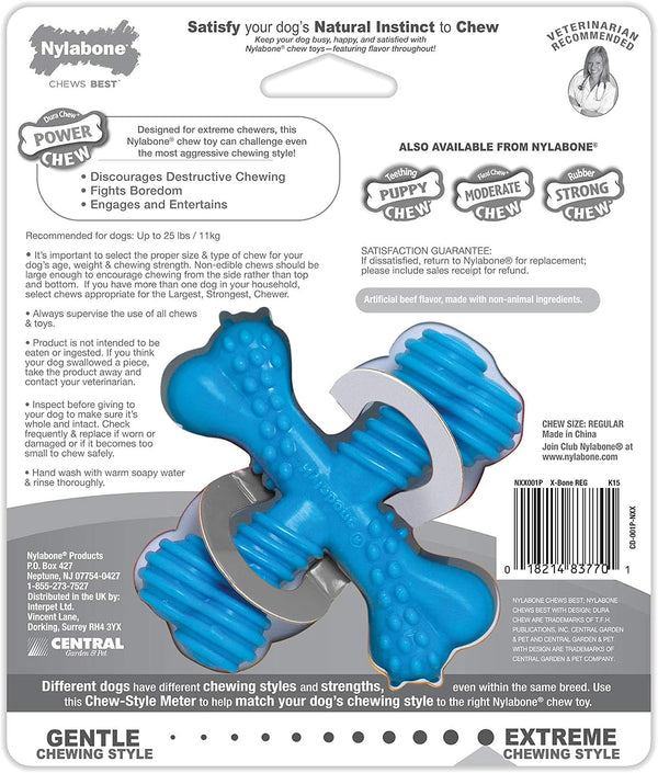 Nylabone Power Chew Comfort Hold X Bone Dog Chew Toy, Beef Flavor, Small | Small Breeds, Durable Dog Toys for Dogs up to 25 Lbs, Teeth-Cleaning Textures, Discourages Destructive Chewing, Long Lasting10