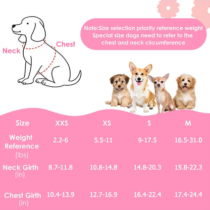 Lukovee No Pull Puppy Harness and Leash Set - Adjustable Lightweight Soft Suede Pet Harness Vest, with Snap Buckle & 51In Leash for Small Medium Dogs (Pink Rose, XXS)2