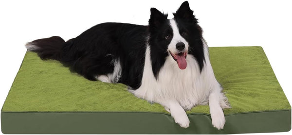 KSIIA Orthopedic Dog Bed for Large Dogs with Waterproof Lining, Grey, 35X22 | Deluxe Soft Plush Dog Crate Bed, Washable Pet Mat with Removable Cover & Egg Crate Foam for Large Dogs Sleeping & Relaxing31