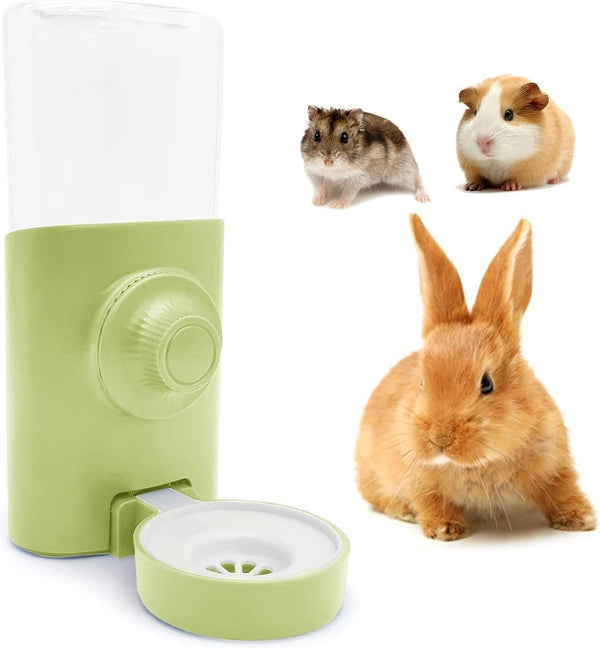 Rabbit Water Bottle, 600Ml/21Oz Hanging Water Dispenser Feeder Cage Crate Hutch Bunny Puppy Cat Chinchilla Ferret Guinea Pigs Squirrel Hedgehog (Green)1