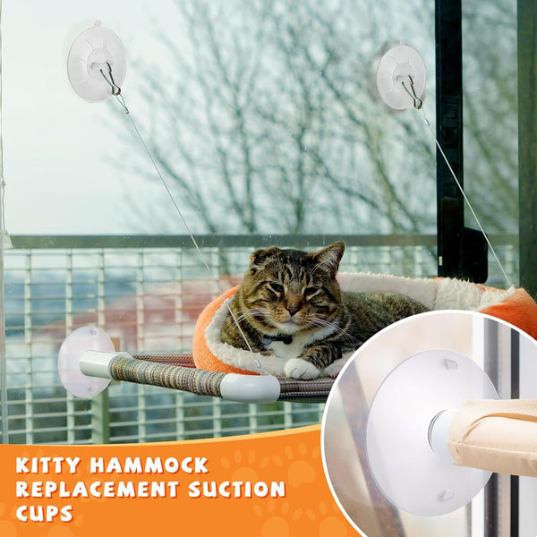 4 Pieces Cat Window Perch Suction Cup, Powerful Cat Window Bed Seat Replacement Suction Cup, Clear PVC Sucker Pads, 2 Styles6