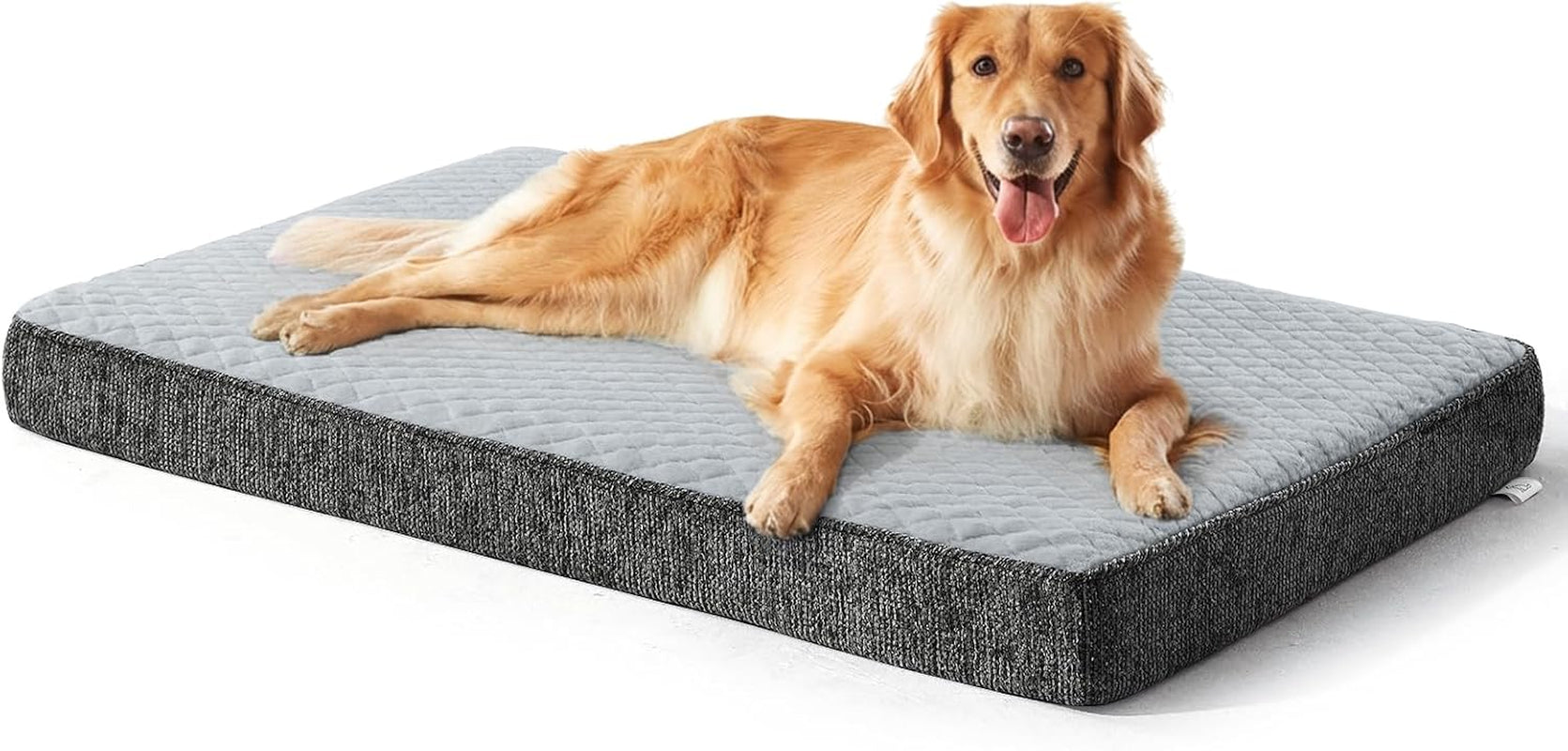joejoy-orthopedic-xl-dog-bed-for-large-dogs-waterproof-dog-bed-for-crate-with-washable-removable-cover-extra-thick-egg-crate-memory-foam-pet-beds-grey-41x27
