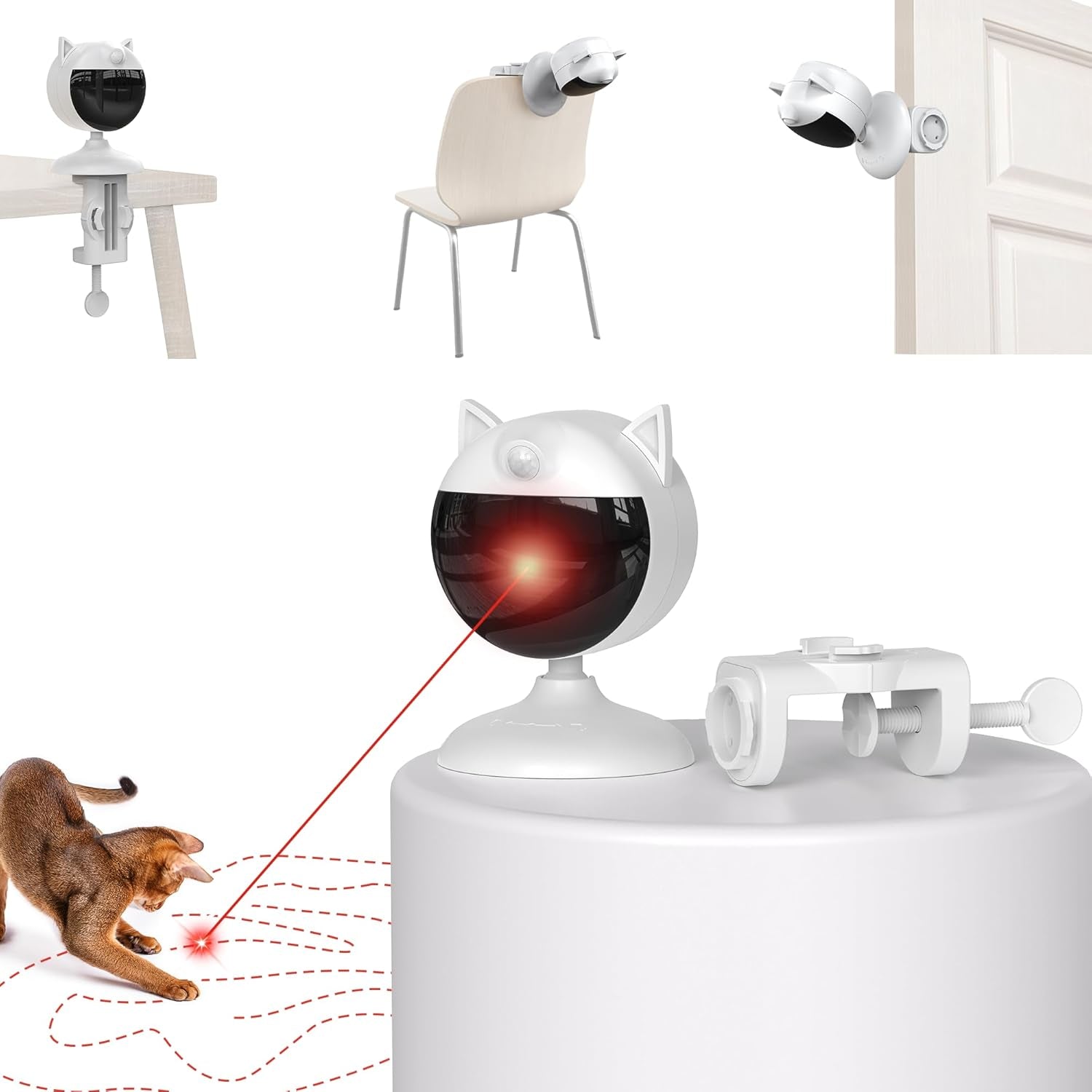potaroma-smart-sensor-cat-laser-toys-interactive-motion-activated-truly-random-trjajectory-clamp-design-automatic-chargeable-kitten-toy-indoor-exercise-cream-white-motion-activated-truly-random-trjajectory-clamp-design-automatic-chargeable-kitten-toy-indoor-exercise-cream-white
