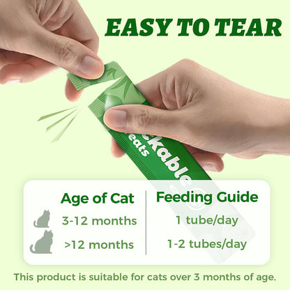 Wellix Lickable Cat Treats Grain-Free Chicken & Cat Grass Flavor (24 Count) | Low-Calorie Squeezable up Cat Treats with Cat Grass & FOS for Gentle Hairball Control, Digestive & Gut Health Support6