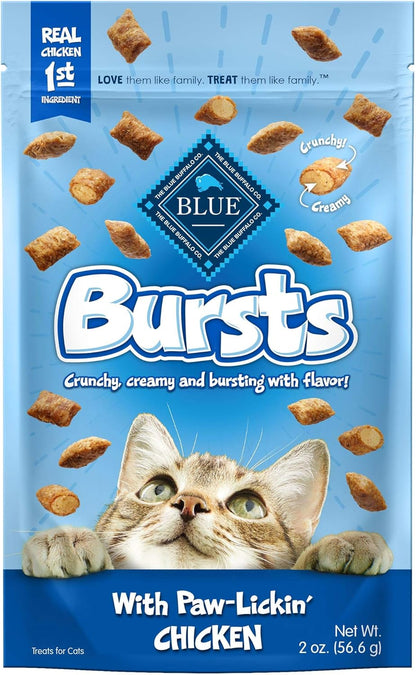 Blue Buffalo Bursts Paw-Lickin' Chicken Crunchy & Creamy Cat Treats, Great for Training, Made with Real Chicken, Natural Cat Treats Enhanced with Vitamins, Minerals & Other Nutrients, 5 Oz.14