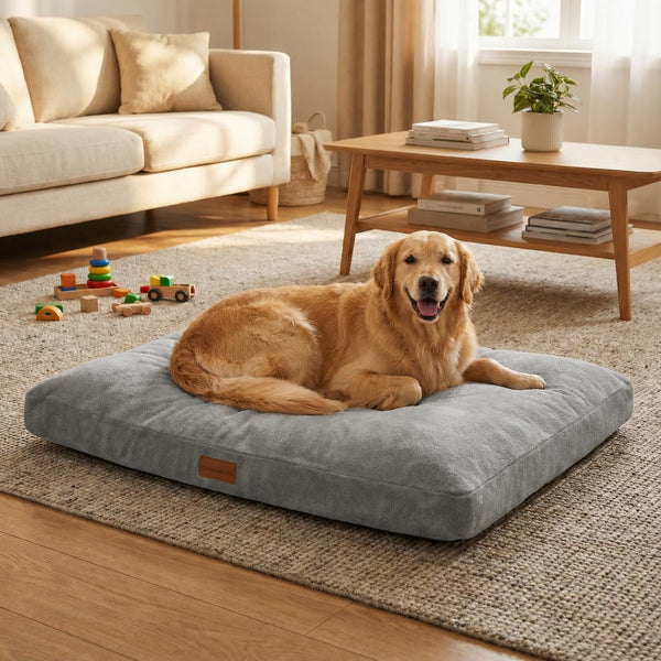 Orthopedic Dog Beds Large Sized Dog,Indestructible Crate Bed with Sponge and Memory Foam with Removable Washable Cover, Ultra Soft Surface & Non-Slip Bottom-35 X231