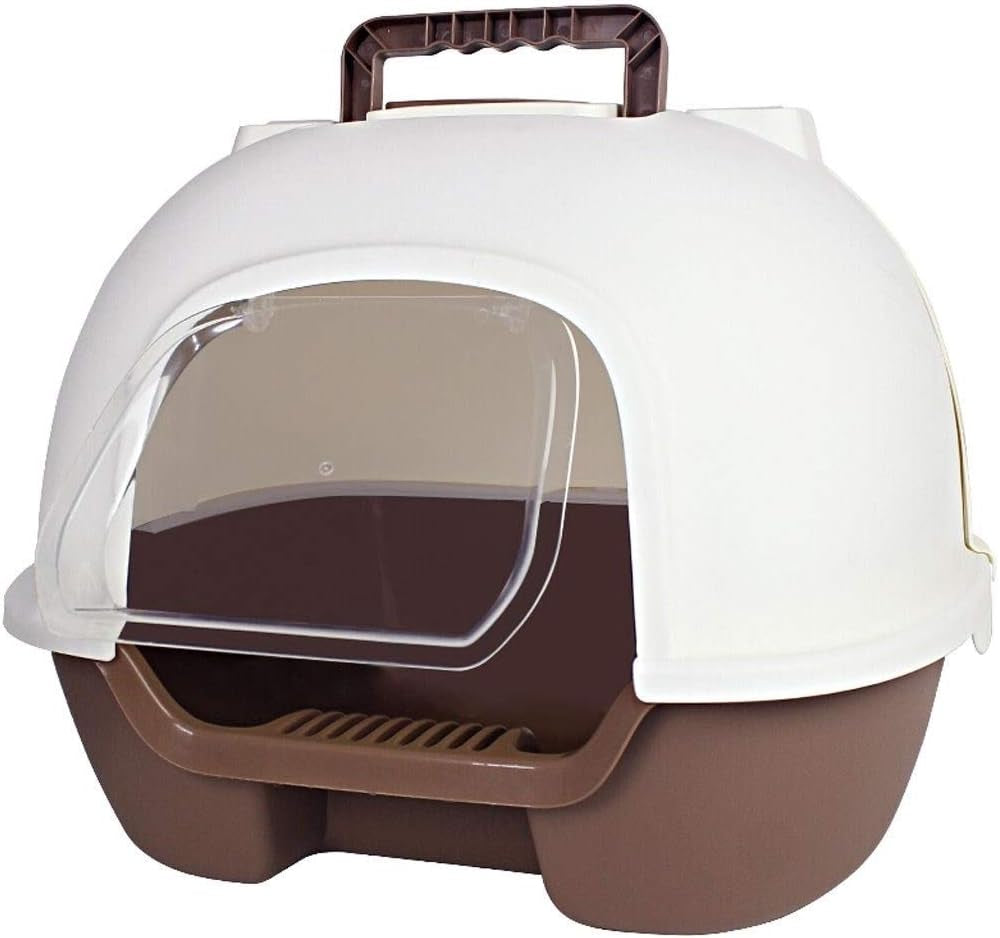 dog-potty-training-toilet-cat-litter-basin-fully-enclosed-large-toilet-closed-pet-supplies-coffee-color-double-door-spacebrown