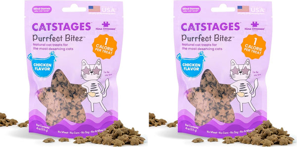 Catstages by Nina Ottosson Purrfect Bitez Natural Crunchy Cat Treats for Puzzles, Toys, Feeders, & Training, Usa-Made, Real Chicken Flavor, 4Oz8