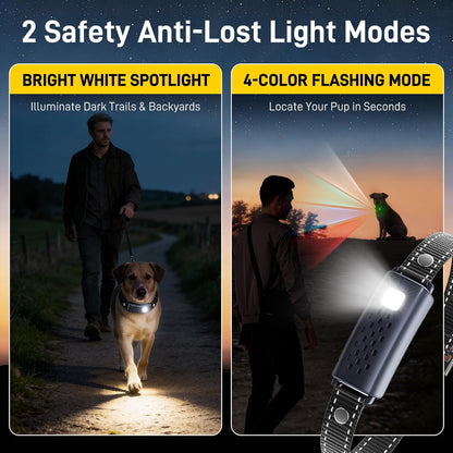 Shock Collar for Dogs - 4500FT Dog Training Collar with Remote, Waterproof E Collar with Flashlight, 4 Training Modes, Keypad Lock, Rechargeable Dog Shock Collar for Small Medium Large Dogs2