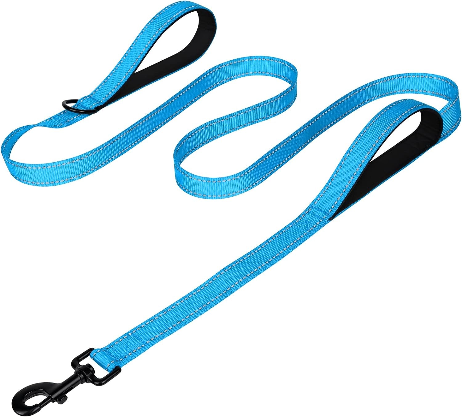 joytale-reflective-dog-leash-for-medium-large-dogs-6-ft-x-1-black-heavy-duty-nylon-webbing-padded-handle-for-comfort-visible-at-night-for-walking-training