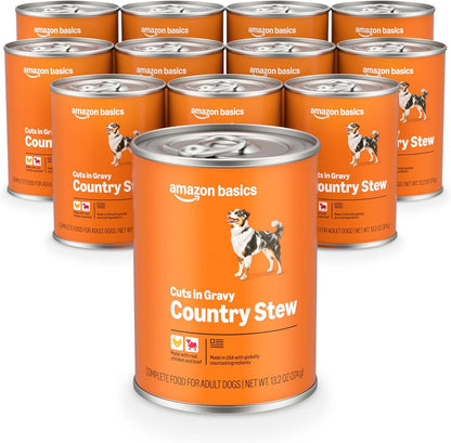Amazon Basics Wet Dog Food Meaty Loaf Variety Pack, Filet Mignon Flavor and Chicken & Rice Dinner, Made with Real Chicken and Beef, 13.2 Oz Can, (6 Cans of Each Flavor, 12 Cans in Total)12