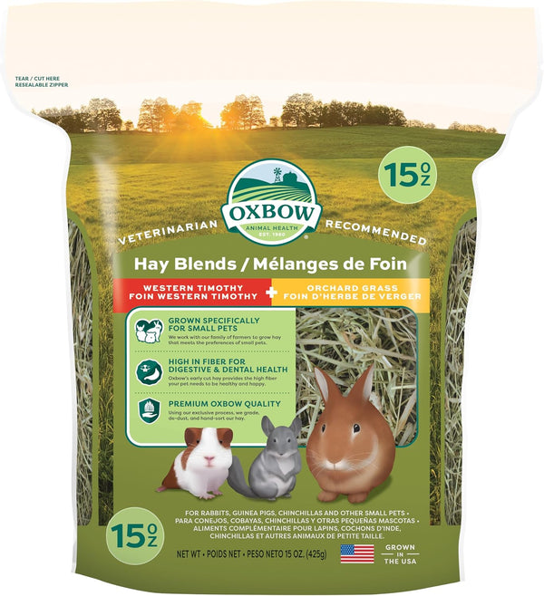 Oxbow Hay Blends, Western Timothy Hay & Orchard Grass, Guinea Pig Food, Small Pet Bunny Supplies, All Natural Grass for Guinea Pig & Rabbit, Oxbow Rabbit Supplies for Bunnies, 90 Oz. Bag | Oxbow Timothy Hay, Bunny Hay for Rabbits, Guinea Pigs, Bunnies and Chinchillas, Hand-Sorted, De-Dusted, High Fiber10