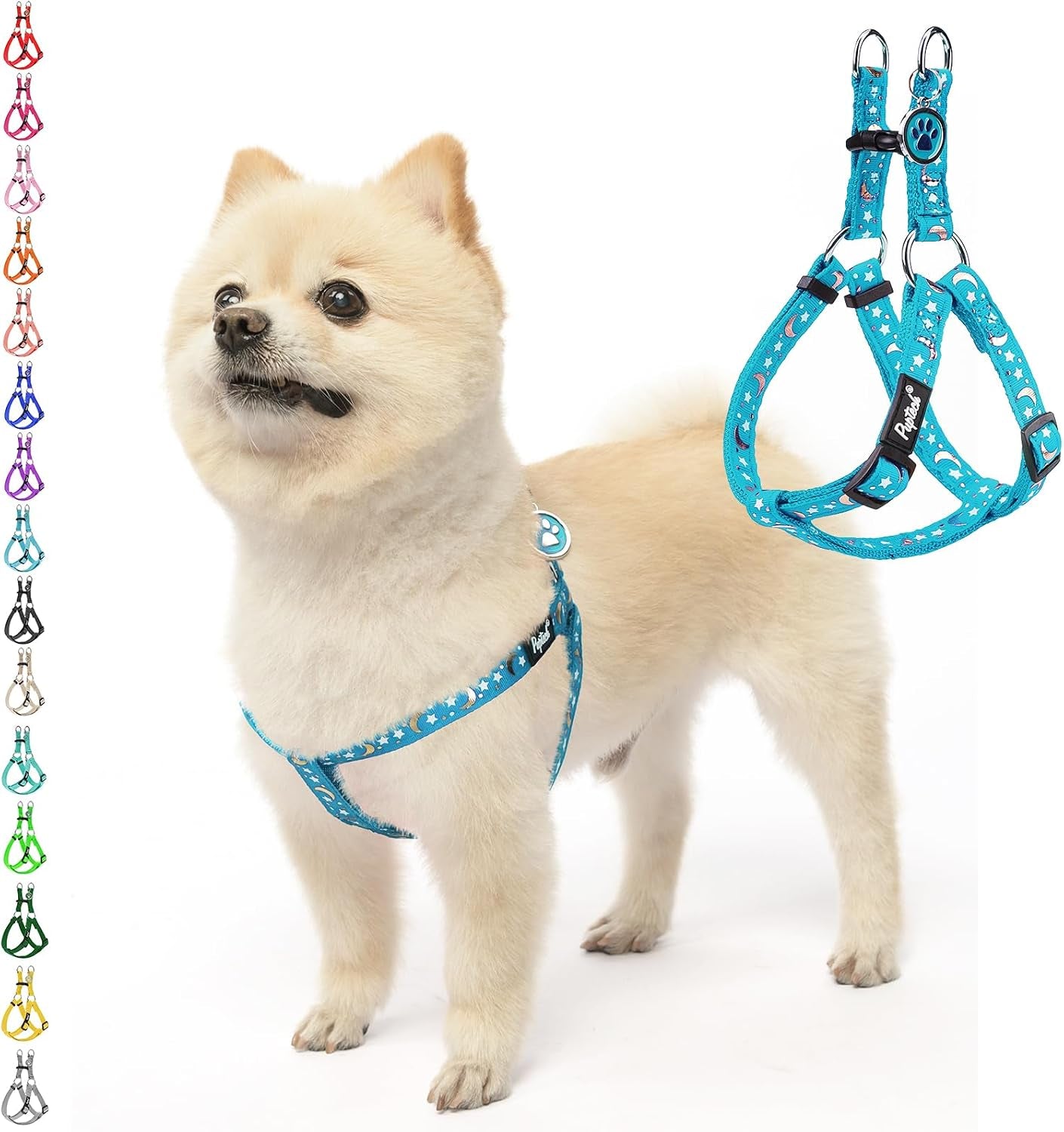 pupteck-no-pull-dog-harness-soft-adjustable-basic-nylon-step-in-puppy-vest-outdoor-walking-with-id-tag