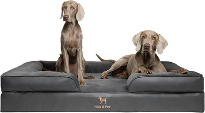 NOAH & PAW Large Dog Bed, 35X25X11 Inch, Orthopedic Dog Beds, Eggshell Memory Foam Infused with Cooling Gel, Inner Cover, Water Resistant, Machine Washable (Faux Leather)20