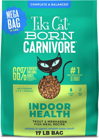 Tiki Cat Born Carnivore Indoor Health Non-Gmo, Chicken and Turkey Meal Recipe 3 Lbs.12