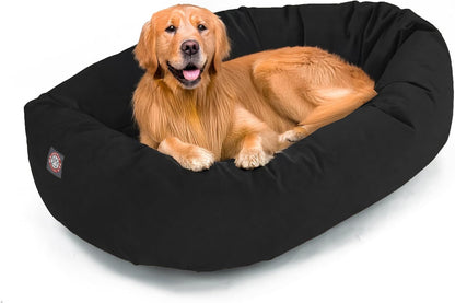 Majestic Pet 32 Inch Suede Calming Dog Bed Washable – Cozy Soft round Dog Bed with Spine Support for Dogs to Rest Their Head - Fluffy Donut Dog Bed 32X23X7 (Inch) - round Pet Bed Medium – Sage21