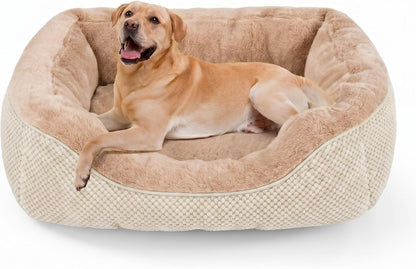 INVENHO Medium Dog Beds for Medium Dogs Washable, Rectangle Dog Bed Medium Size Dog, Orthopedic Dog Bed, Warming Soft Calming Sleeping Puppy Bed Durable Pet Bed with Anti-Slip Bottom M(30"X24"X9")32
