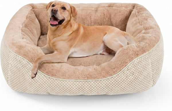 INVENHO Medium Dog Beds for Medium Dogs Washable, Rectangle Dog Bed Medium Size Dog, Orthopedic Dog Bed, Warming Soft Calming Sleeping Puppy Bed Durable Pet Bed with Anti-Slip Bottom M(30"X24"X9")32