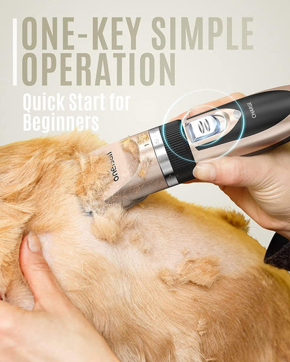 Oneisall Dog Clippers Grooming Kit for Dogs Cats Pets | Low Noise, Rechargeable Cordless, Long Battery Life, Simple for Beginners, 6 Guide Combs, Removable & Rinsable Blade4