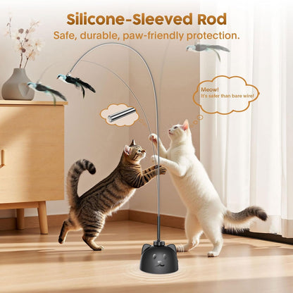 Interactive Cat Toys for Indoor Cats: Automatic Flying Bird Cat Toy with 360° Feather Wand, Strong 8Cm Suction Cup, USB Rechargeable Self-Play Cat Toy for Bored Kittens & Adult Cats4
