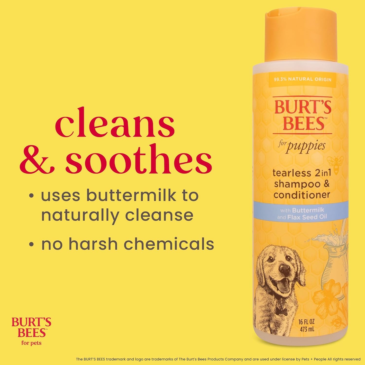 burt-s-bees-for-pets-tear-free-puppy-shampoo-conditioner-with-buttermilk-2-in-1-gentle-dog-shampoo-for-puppies-cleans-and-conditions-sensitive-skin-16-fl-oz-gentle-2-in-1-formula-cleans-and-conditions-sensitive-puppy-skin-and-coat-tearless-for-easy-bath-time