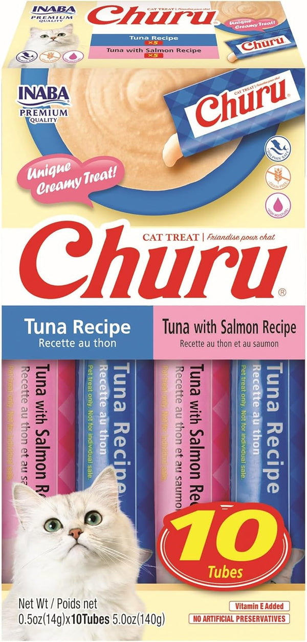 INABA Churu Cat Treats, Grain-Free Lickable Creamy Purée with Vitamin E, 0.5 Ounces per Tube, 10 Tubes Total, Chicken Variety Box | Lickable, Squeezable Creamy Purée, Treat/Topper with Vitamin E8