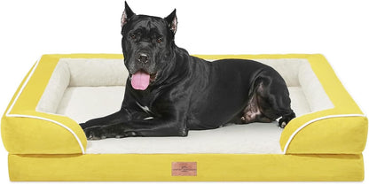 Comfort Expression Orthopedic Dog Bed for Extra Large Dogs with Bolster | Waterproof Dog Couch Bed with Washable Cover & Non-Slip Bottom, Supportive Egg Crate Foam XL Pet Bed, 42X30 Inch106