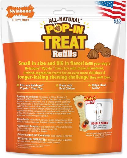 Nylabone Pop-In Treat Toy Chicken Dog Treat Refills, 90 Count | Made with Real Chicken, Fits Any Nylabone Pop-In Treat Toy, All-Natural Dog Treats, Highly Digestible, Limited Ingredients9