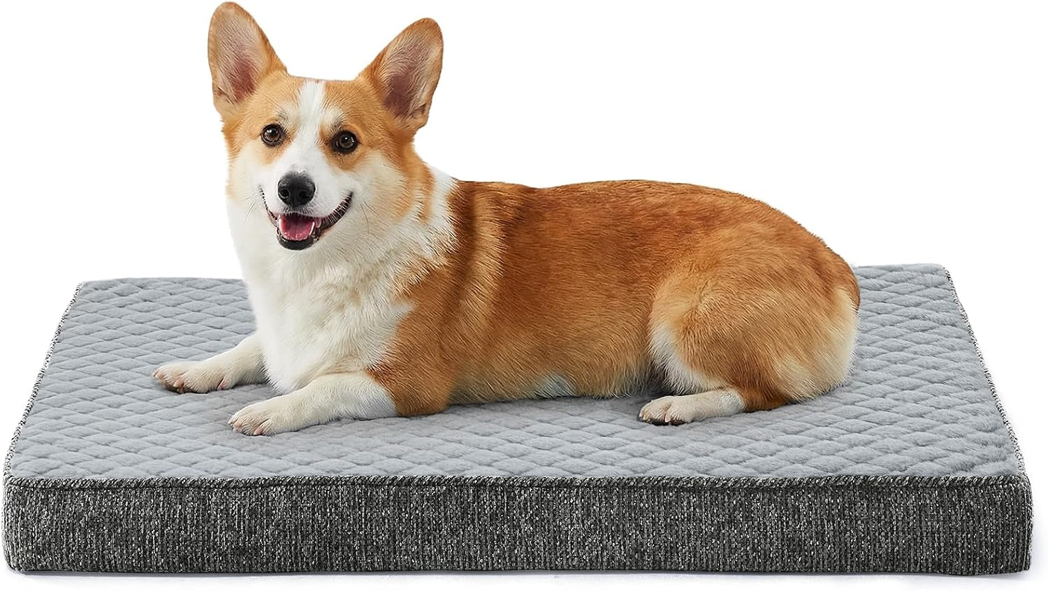 joejoy-orthopedic-xl-dog-bed-for-large-dogs-waterproof-dog-bed-for-crate-with-washable-removable-cover-extra-thick-egg-crate-memory-foam-pet-beds-grey-41x27