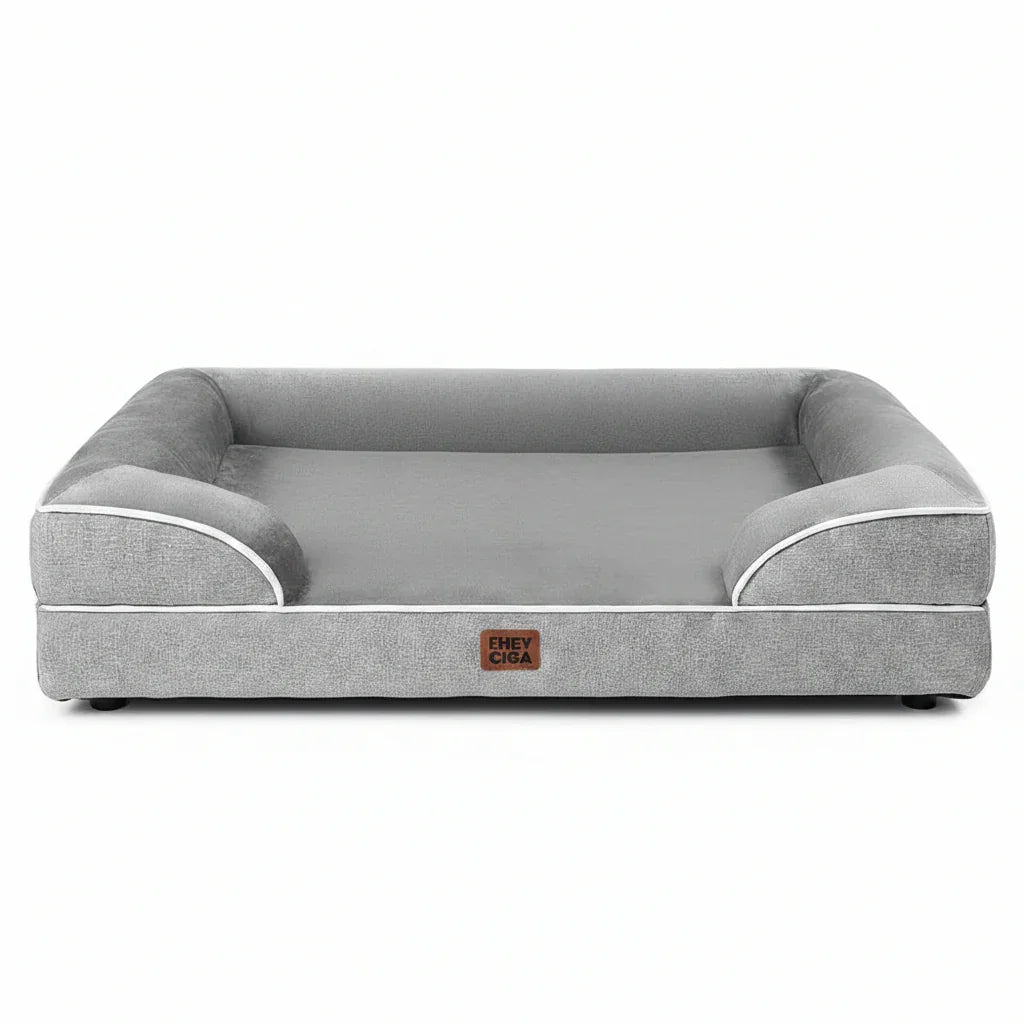 gray-dog-bed-with-white-trim-and-supportive-sides-for-comfortable-pet-resting