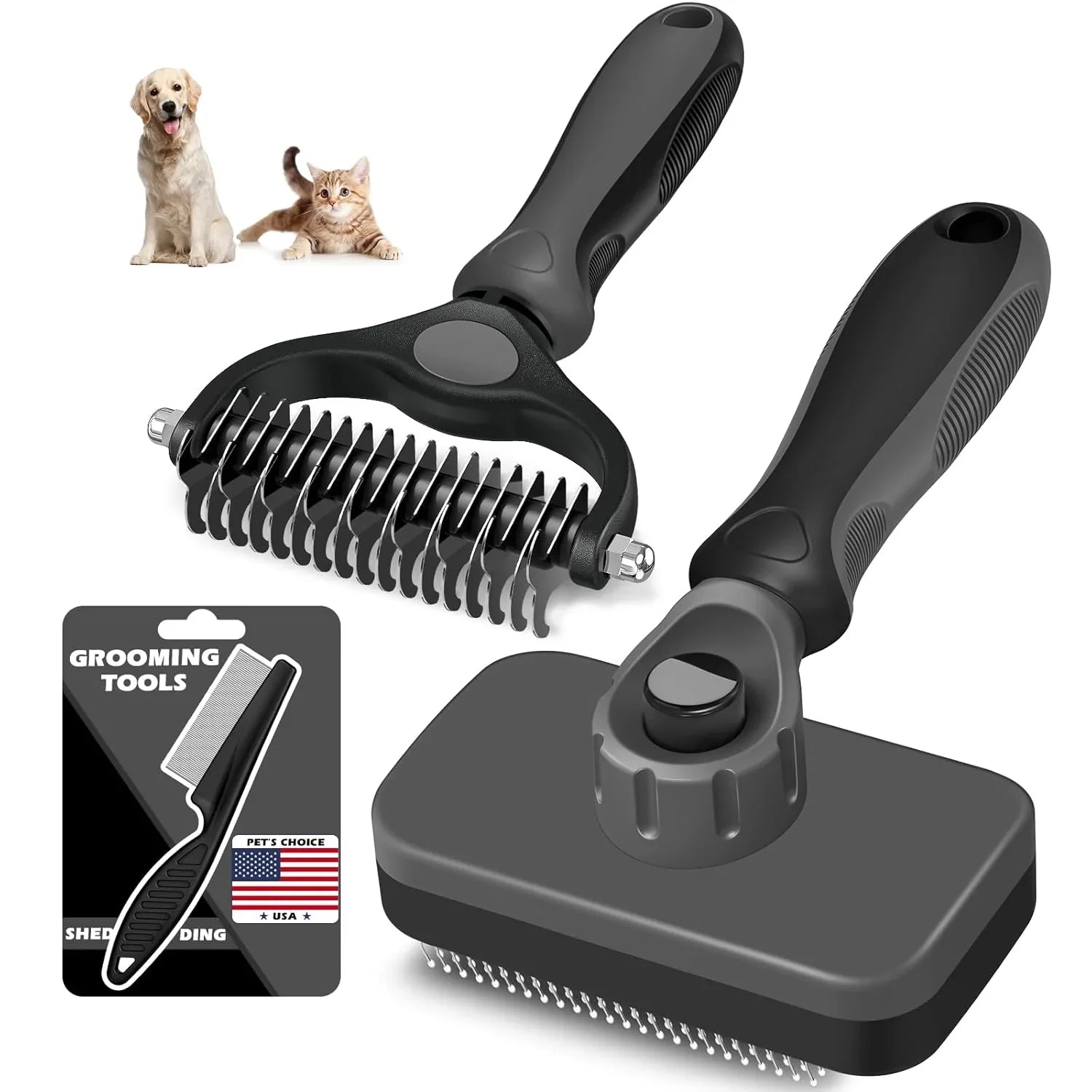 dog-and-cat-grooming-tools-set-with-deshedding-brush-and-rake-for-pet-hair-removal