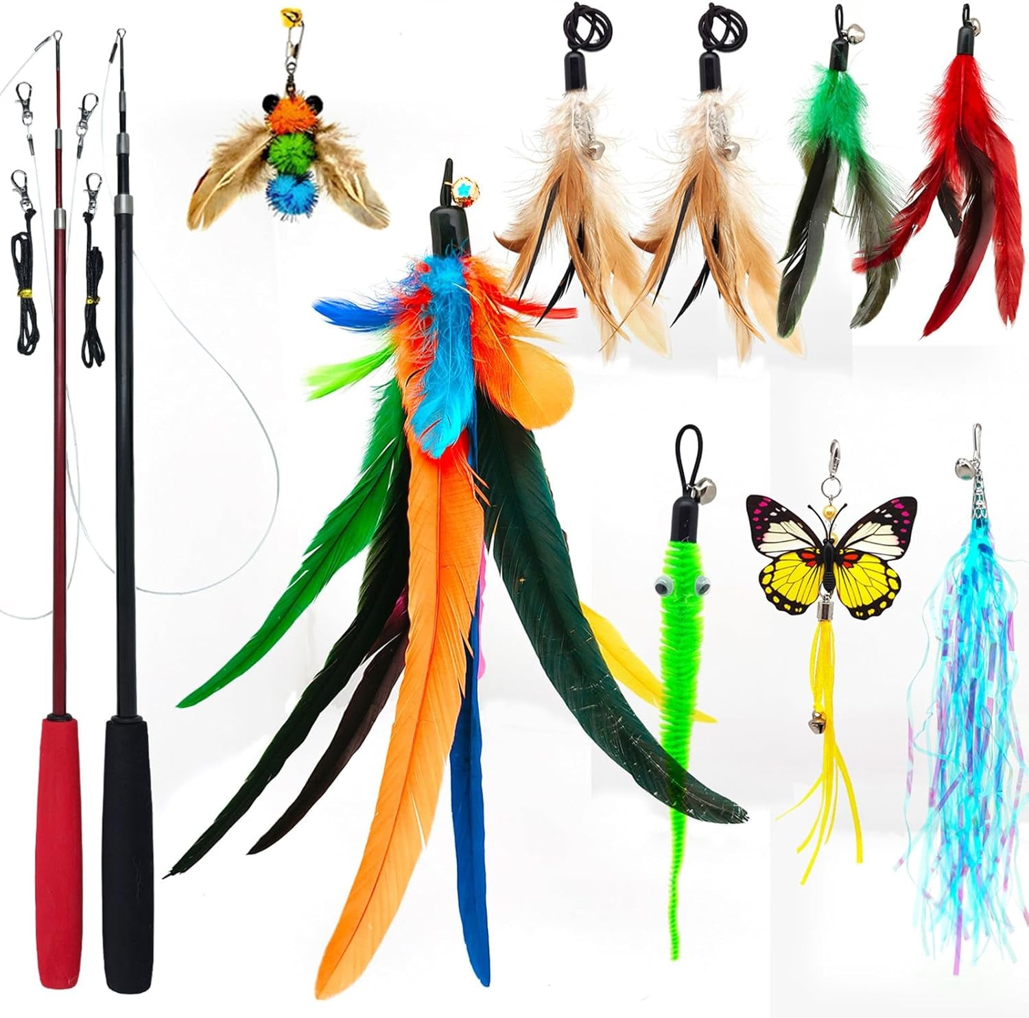 miwoowim-2pcs-retractable-cat-teaser-wands-9pcs-feather-refills-toy-set-dual-size-telescopic-rods-50-38-da-bird-feather-attachments-with-bells-replacement-interactive-fishing-pole-toys