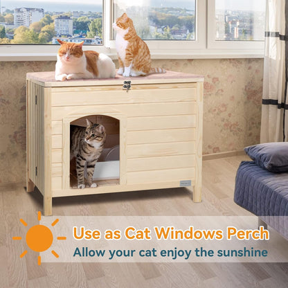 Petsfit Folding Litter Box Enclosure, No Tools Required for Assembly, Cat Litter Box Furniture Hidden, Fit Most of Litter Box, Dog House Cat House, 30" L×21" W×24.5" H7