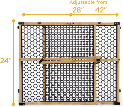 Safety 1St Bamboo Baby Gate for Doorways, No Drill Easy Install, Dog Gates, Fits 28"-42", 24" High, Bamboo and Black4