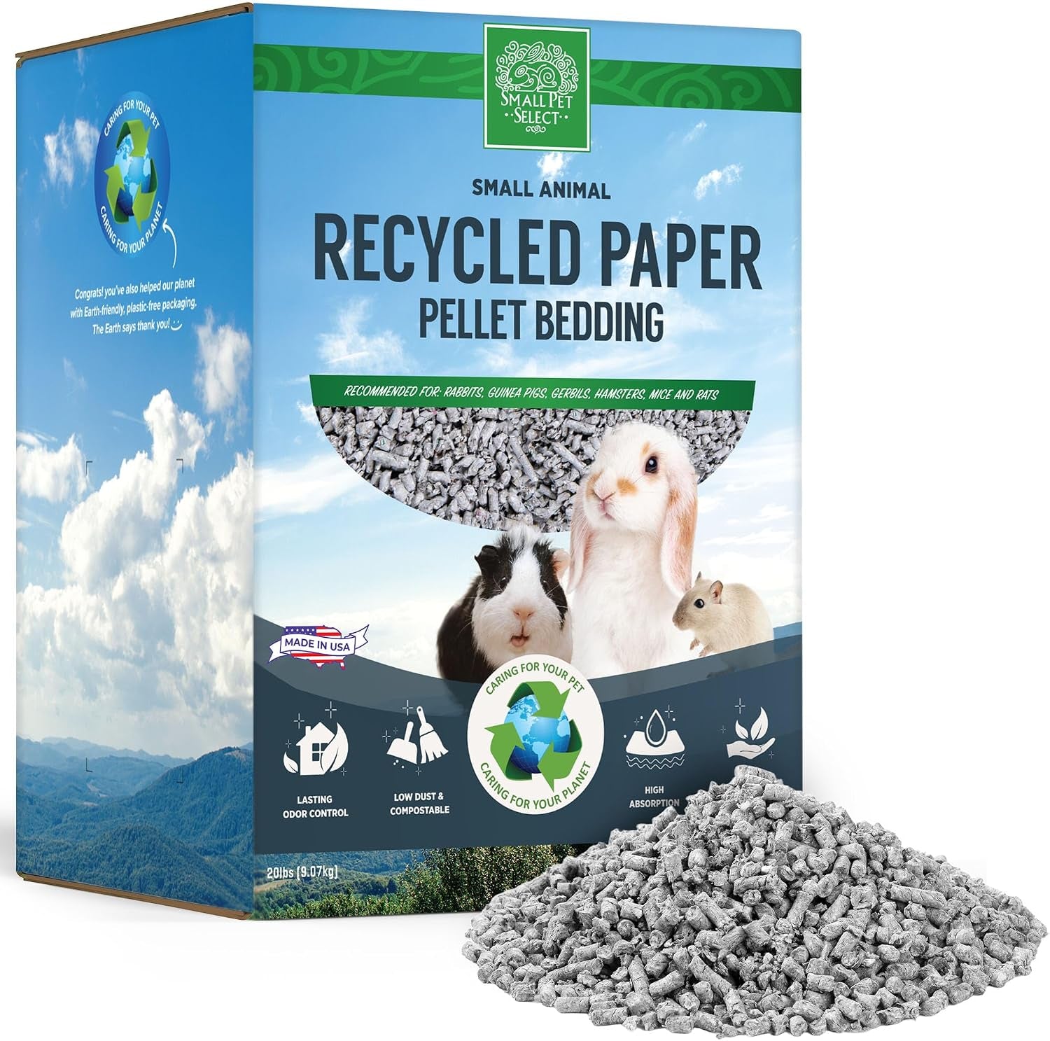 small-pet-select-recycled-paper-pellet-bedding-litter-rabbits-20-lb-absorbent-odor-control-low-dust-eco-friendly-for-guinea-pigs-hamsters-bunnies-chinchillas-small-pets
