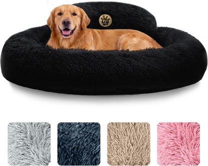 Petjett Calming Dog Bed Medium Size Dog - 30'' Donut Bed, Washable Dog Bed, Anti-Slip & Super Soft Fluffy Plush round Dog Bed, Anti-Anxiety Premium Comfort Pet Bed, Fits Dogs Upto 45 Lbs - Dark Grey12