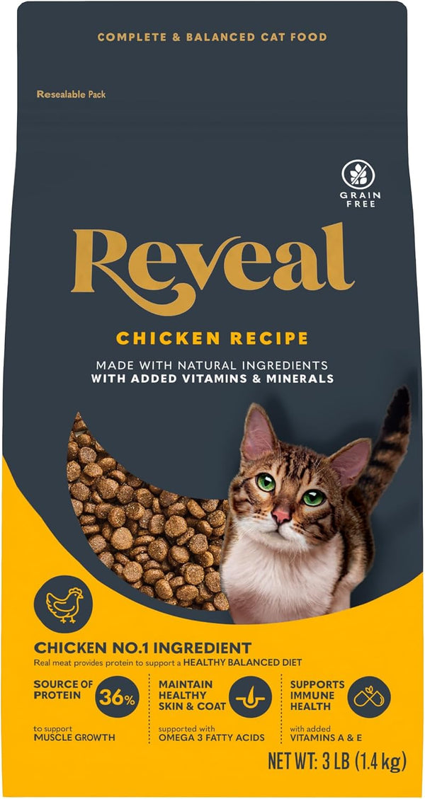 Reveal Whitefish Grain Free Complete Dry Cat Food 3 Lb Bag | High Quality Protein, Grain Free, Omega-3 Fatty Acids for Healthy Skin & Coat, Added Vitamins & Minerals, Complete & Balanced13