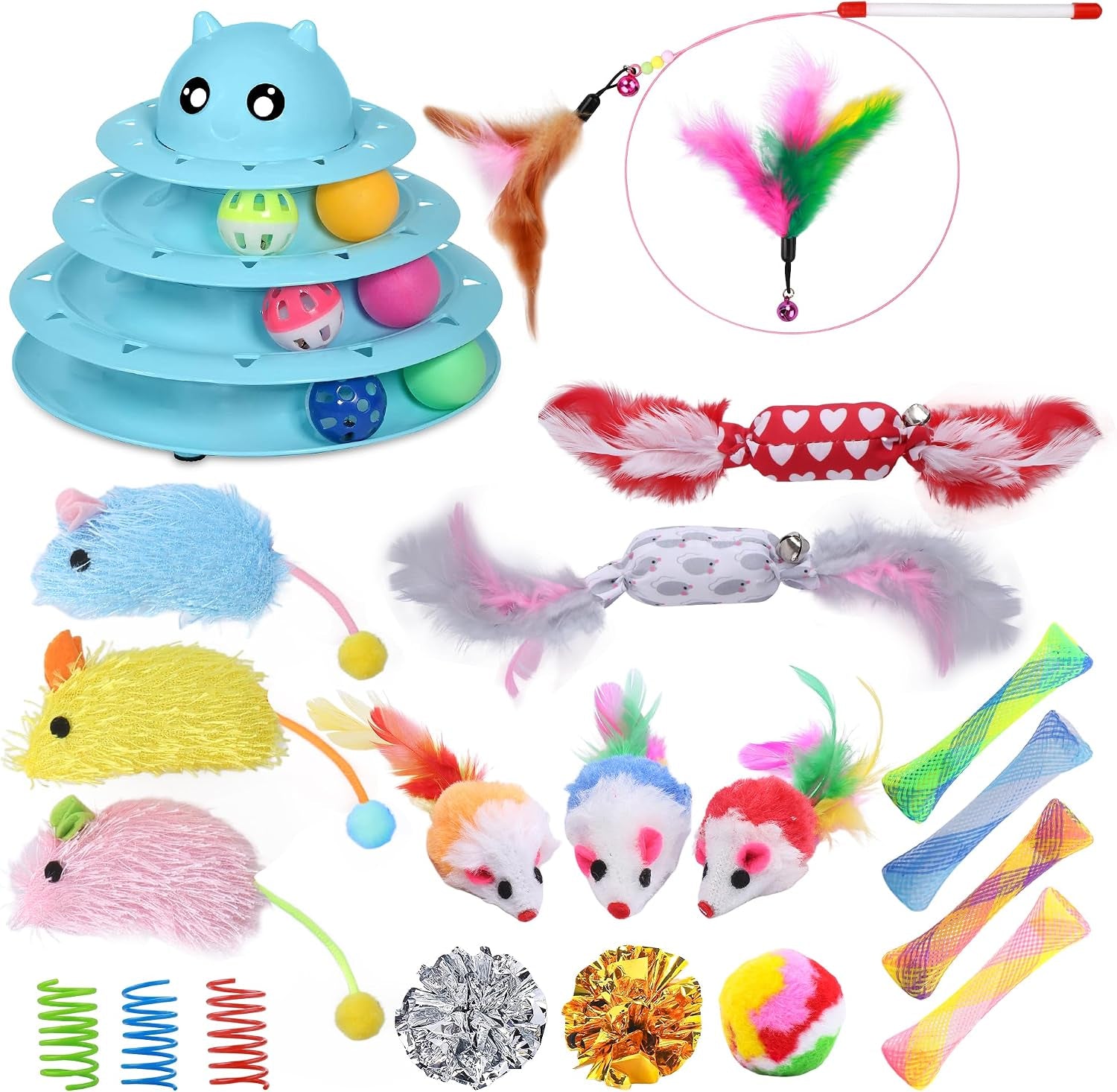 upsky-cat-toy-roller-3-level-turntable-cat-toys-balls-with-six-colorful-balls-interactive-kitten-fun-mental-physical-exercise-puzzle-kitten-toys