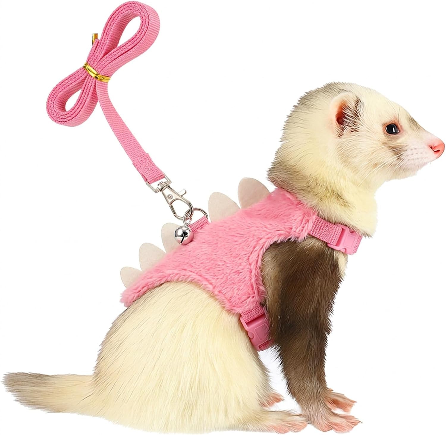ferret-harness-and-leash-set-small-animals-vest-harness-with-safe-bell-dinosaur-shaped-leash-set-for-baby-rabbit-guinea-pig-teacup-chihuahua-mouse-and-other-small-pet