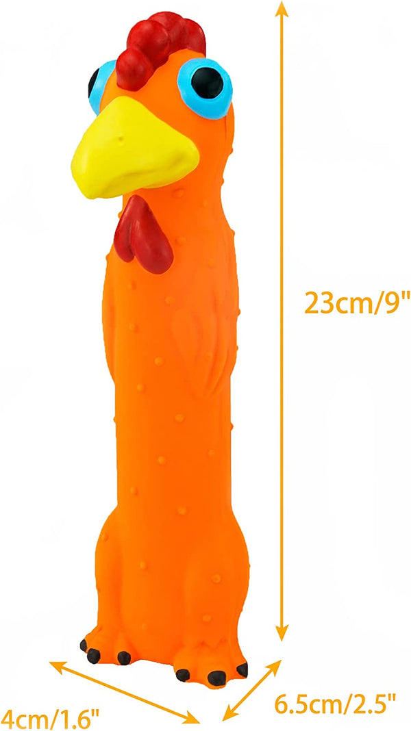 CHIWAVA 3PCS 9" Squeaky Latex Dog Toy Standing Stick Animal for Medium Dogs | Puppy Fetch Interactive Play for Small Medium Dog,Indoor & Outdoor Training Toys,Assorted Colors5
