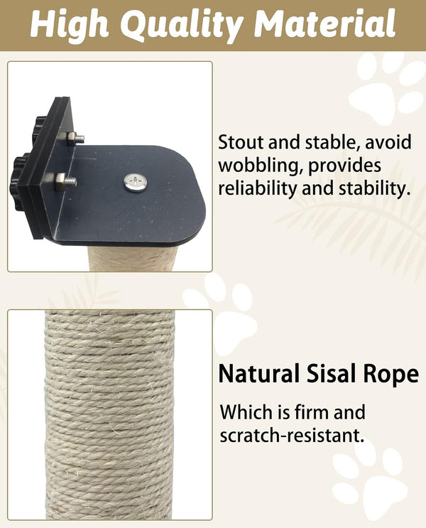 VCEPJH 2 Pcs Cat Scratching Post for Crate Cage Mounted Cat Scratcher Natural Sisal Scratch for Scratching and Climbing Furniture 15X2.7Inches (White)4