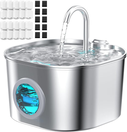 Cat Water Fountain Stainless Steel: Pet Fountains for Cats/Dog Indoor Automatic Waterer Bowls for Drinking Small Animal Water Dispenser Metal Pets Watering Faucet Bottle Auto Kitty Watering Supplies10
