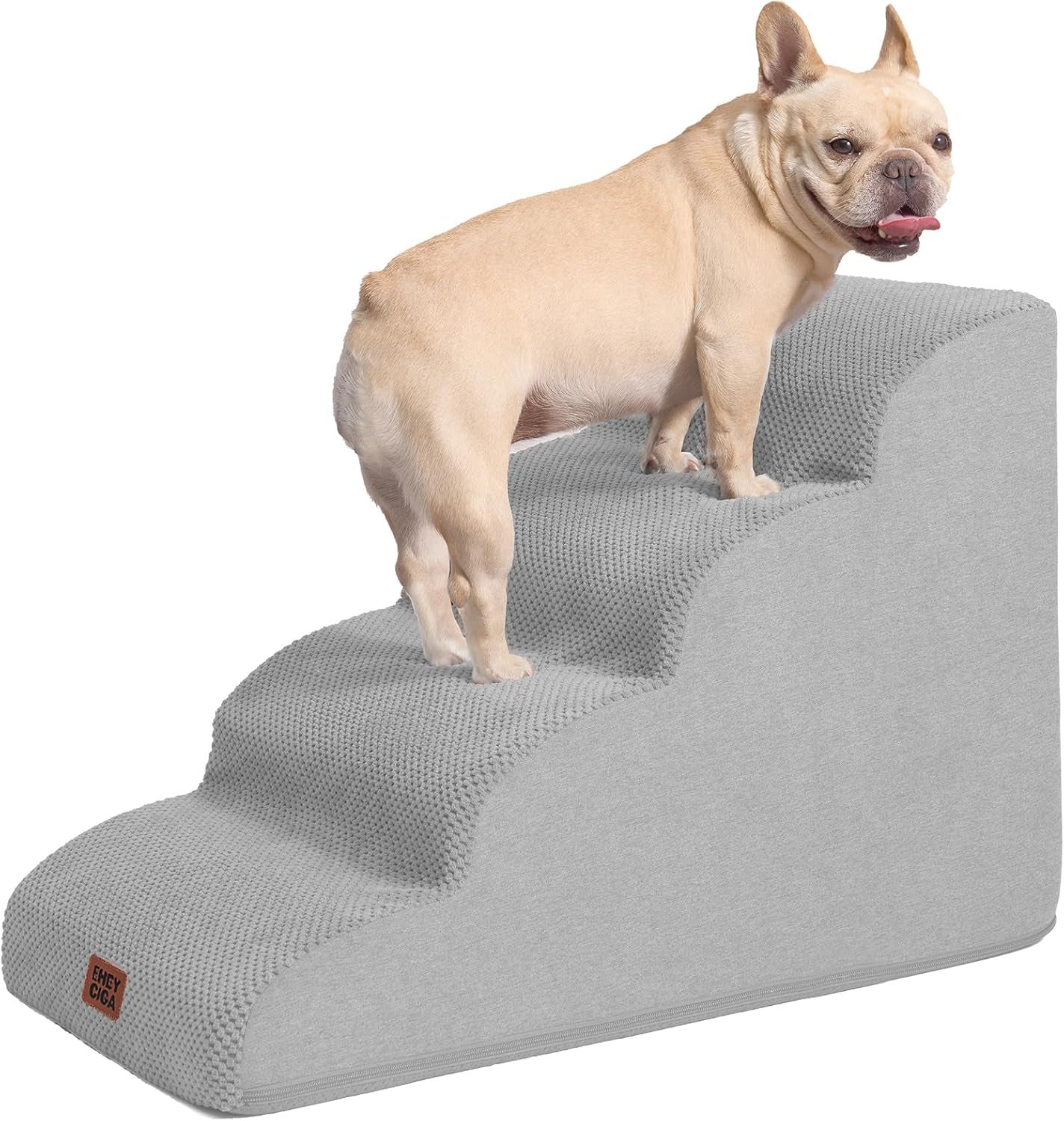 eheyciga-curved-dog-stairs-ramp-for-5-step-high-beds-22-6-h-dog-steps-33d-density-of-pure-foam-for-small-dogs-and-cats-pet-stairs-for-high-bed-climbing-non-slip-balanced-pet-step-indoor-grey