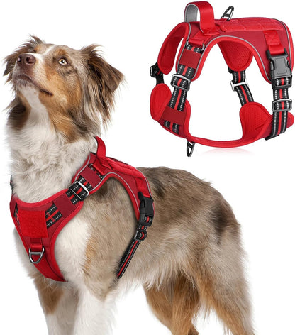 Rabbitgoo Tactical Dog Harness for Large, No Pull Military Service Vest | Molle & Handle, Heavy Duty, Adjustable, Reflective Straps, Easy Control for Training Walking, Black, Large61